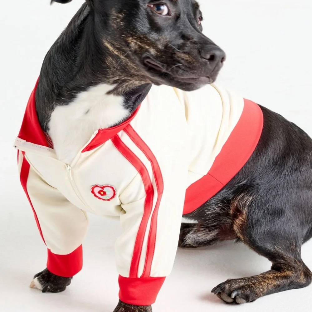 Anthropologie/FURB Ace of Hearts Pet Track Jacket in XS & small/2 available-NWT